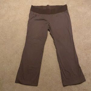 Brown pinstripe maternity dress pants, size 18
